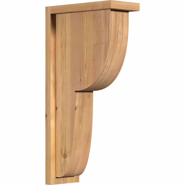 Ekena Millwork Crestline Smooth Corbel w/Backplate, Western Red Cedar, 5 1/2"W x 12"D x 24"H COR06X12X24CRE01SWR - main